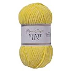 Utopia Utopia Crafts Velvet Lux Chenille supermjukt tjockt garn för stickning och virkning, 100 g 110 m solgul