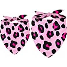 Walldor hundbandana rosa leopard flicka pojke haklappar hund scarf hundar valp