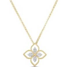 Roberto Coin Princess Flower 18ct Yellow Gold Diamond Necklace