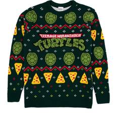 Christmas Jumpers - Green Teenage Mutant Ninja Turtles Christmas Jumper Mens Green Knitted Sweater