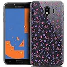 Caseink fodral för Samsung Galaxy J4 2018 J400 5.5 fodral [kristallgel HD mönster kollektion kärlek Saint Valentine design cykel mjuk ultratunn tryckt i Frankrike]