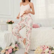 Florals - Women Sleepwear Shein Womens Milk Silk Patchwork Floral Printed Pajama Set