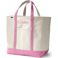 Natural Fabric Tote Bags Lands' End Natural Open Top Canvas Tote Natural/fresh Pink No SzX-Large