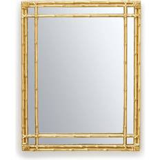 Bamboo Wall Mirrors Two's Company Golden Bamboo Hanging/Standing Wall Mirror