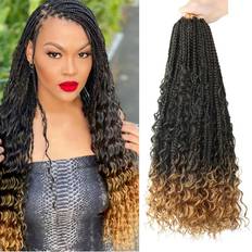 Hair Wefts Lmzim Packs Crochet Box Braids Curly Ends 18 Box