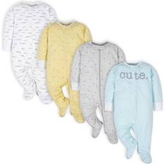 Girls Nightwear Gerber Baby Pack Sleep 'N Play Footie, Words 3-6 Months