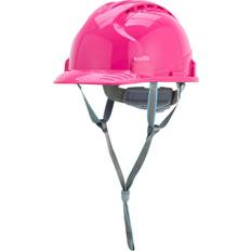 Pink Headgear A-Safety Pink Hard Hat Vented Cap Style Pink Helmet 4-Point Pressure Diffusion Ratchet Suspension Chin Strap Pink