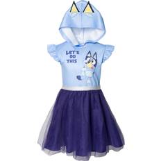 Children's Clothing Bluey Toddler Girls Mesh Cosplay Short Sleeve Dress 2T