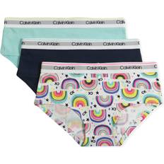 Calvin Klein Girls Panties Calvin Klein Girls' Modern Cotton Hipster Underwear, Rainbows Ck/Indigo/Angel Blue