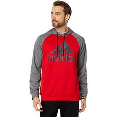 Adidas Big & Tall Game & Go Big Logo Pullover Hoodie Scarlet/Dark Grey Heather Solid Grey Tall