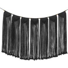 Black Wall Decor Flexzion Macrame Hanging Bunting Banner Tapestry Wall Decor