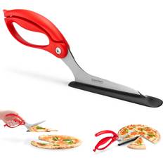 Red Pizza Cutters Dreamfarm Scizza Non-Stick Pizza Scissors with Protective Server Stainless Steel All-In-One Pizza Slicer Easy-To-Use & Easy-To-Clean Pizza Cortapizzas