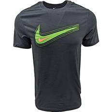 Clothing Nike Mens Sportswear Swoosh T-Shirts Small, Black/Green/Neon