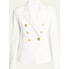 Wit Blazers Balmain Denim Blazer Met Dubbele Rij Knopen - White