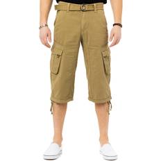 Cargo Shorts - Green X-Ray Men's Belted Capri Cargo Shorts New Khaki