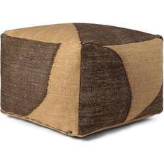 Multicoloured Poufs ferm LIVING Forene Square Pouf Tan Chocolate Pouffe