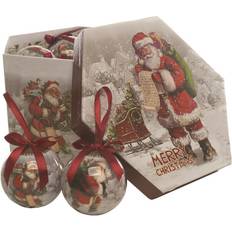 Festive Productions 14pc Santa Scene Xmas Decoupage Baubles Christmas Tree Ornament