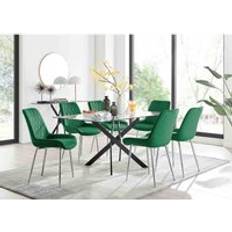 Samt Esstische Box Leonardo Black Leg Dining Table