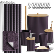 Purple Bathroom Accessories Clara Clark Bamboo