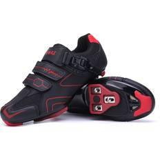 Red - Women Cycling Shoes Genai Men Road Bike Shoes Women Cycling Shoes Included CleatsCombination Set Compatible with Look SPD/SPD-SL for Outdoor/Indoor Cycling Exercise Shoes Red40