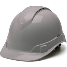 Grey Headgear Pyramex Ridgeline Cap Style Hard Hat Vented 4-Point Ratchet Suspension - Gray