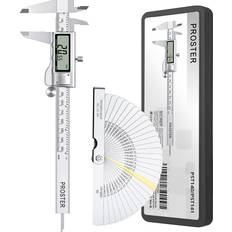 Proster Digital Vernier Caliper 6inch/150mm + Caliper Fractions/Inch/Metric Depth Inner/Outer Diameter Slide Gage