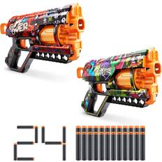 Xshot Blasters Xshot Skins GRIEFER Game Over Graffiti Dart Blaster 2 Pack by ZURU Frustration Free Packaging, Easy Reload, Air Pocket Dart Technology, Toy Foam Dart Blaster for Kids, Teens, Adults 24 Darts