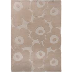 Marimekko Alfombra de lana Unikko Light Beige 140x200 cm Beige