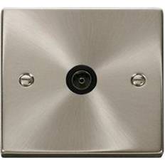 Click Scolmore Deco Satin Chrome 1 Gang Coaxial Outlet With VPSC065BK