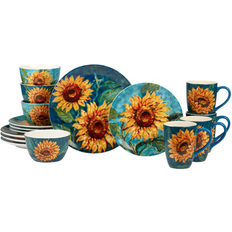 Certified International Golden Sunflowers 16pc Service Dinner Set