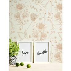 Living Walls Vliestapete blumen schmetterling floral pflanzen creme braun 39427-1 5,99€/1qm Beige 10 m