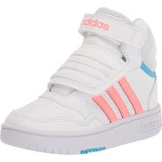 Adidas Basketball Shoes Adidas Hoops 3.0 Mid Basketball Shoe, White/Acid Red/Sky Rush Cross Strap Unisex Toddler