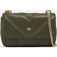 Twist Lock Crossbody Bags DKNY Becca Medium Leather Shoulder Bag Green