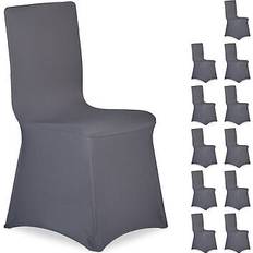 Möbelbezüge Relaxdays universeller Stretch Bankettstuhl Sitzbezug Grau