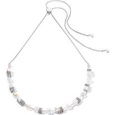 Coeur de Lion GeoCUBE Iconic Nature White Chain Necklace 3035/10-1400