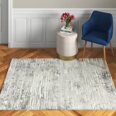 Etta Avenue Letellier Dhurrie White/Light Grey