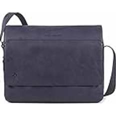 Leder - Schwarz Messengertaschen Piquadro Unisex Kuriertasche Destructured Messenger aus Leder, blau