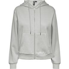 Pieces Hoodies Sweatere Pieces Pcchilli Zip Hoodie - Light Grey Melange