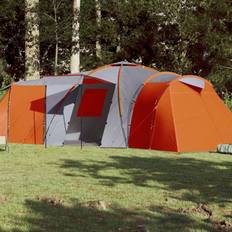 Tält 12 personer vidaXL Campingtält 12 Personer grå & orange 840x720x200 cm 185T taft