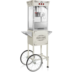 Olde Midway Movie Theater-Style Popcorn Machine Cart Cream