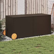 Hyndebox i brun vidaXL Opbevaringsboks Med Hjul 283 L Polyrattan Brun