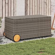 VidaXL Rattan Patio Storage & Covers vidaXL Grey Garden Storage Box 107 x 55 x 50 cm