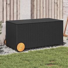 VidaXL Rattan Patio Storage & Covers vidaXL Garden Storage Box with Wheels 107 x 55 x 50 cm