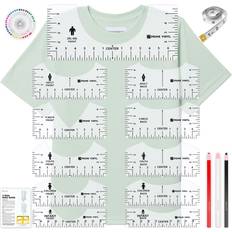 Tshirt Ruler Guide for Vinyl Alignment for 17pcs, Tshirt Ruler for Cricut Heat Press HTV Vinyl Center Designs, Tshirt Rulers for Craft Sewing