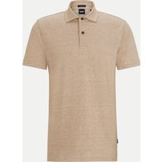 Hør Polotrøjer BOSS Regular-fit polo shirt in cotton and linen Beige