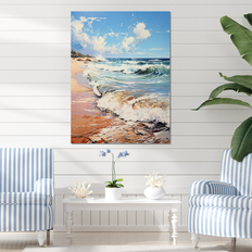 Design Art "Beach Coastal Nostalgia I" Beach Wall Framed Art