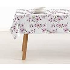 Pink Tablecloths Belum Stain-Proof Resined 200 x 150 cm Tablecloth White, Multicolour, Pink