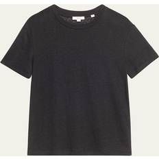 Linen T-shirts Vince Drop-Shoulder Linen Crewneck Short-Sleeve T-Shirt