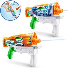 Xshot Fast-Fill Skins Hyperload 2 Pack by ZURU, Watergun, Water Blaster, Water Toys, 2 Blasters Total, Fills with Water in just 1 Second! Flames and Water Splash