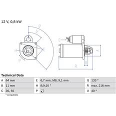 Bosch Starter 2159 12V 0.8 kW